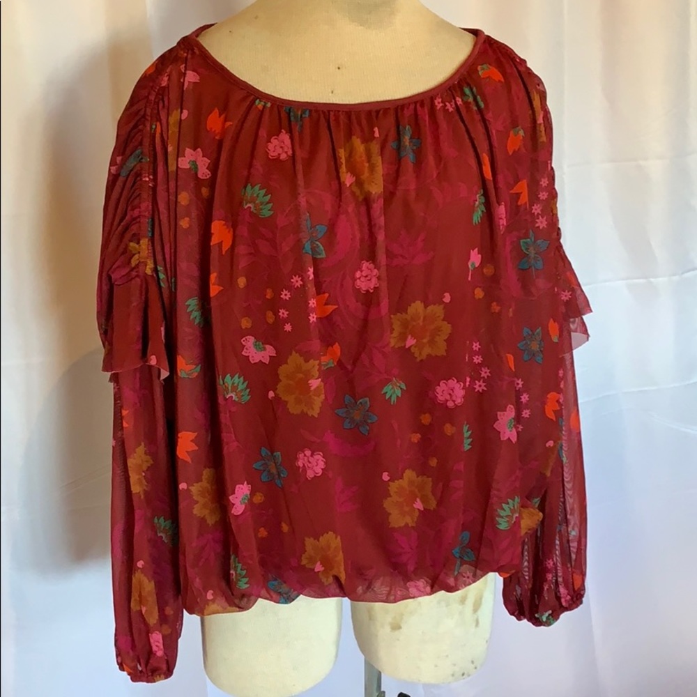 Free People Wildflower Blouse Top Large